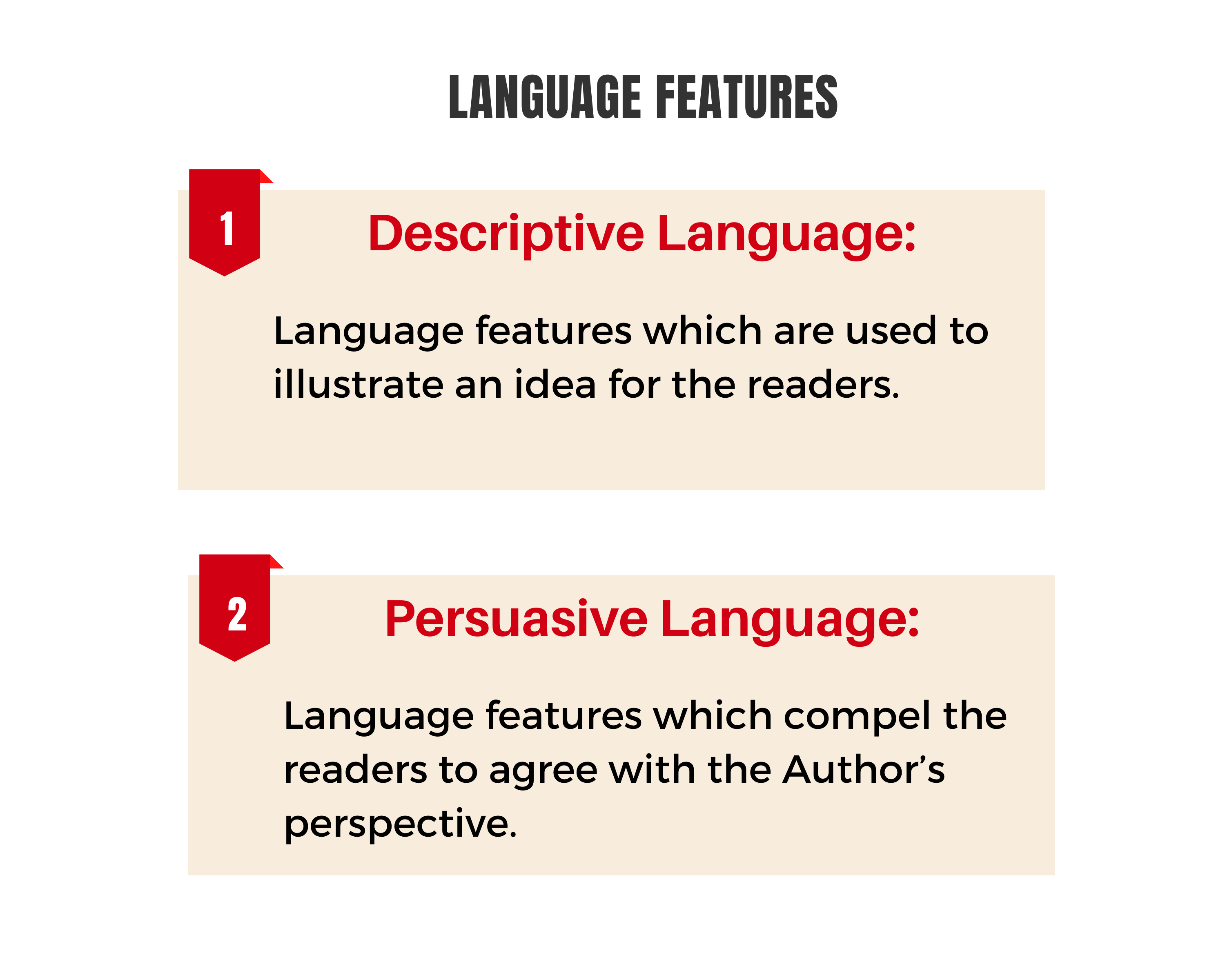 features of language in writing