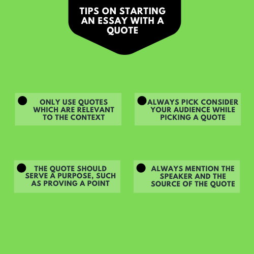 how to start a quote into an essay